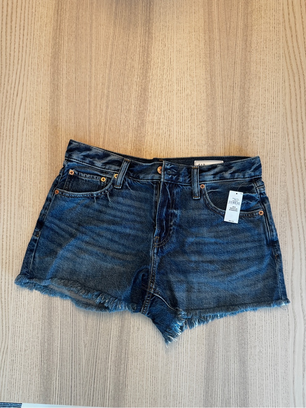 GAP Dark Blue Frayed Hem Denim Shorts